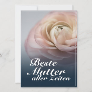Carte Beste Mutaller Zeiten mit großer rosa Rose