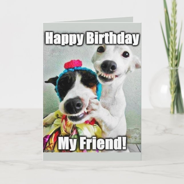 Carte Bestfriend Funny Cute Dog Birthday Card (Devant)