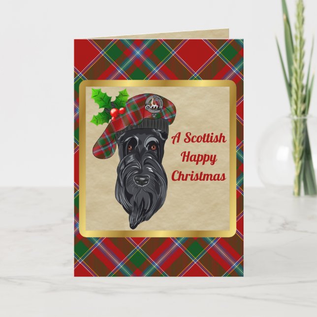 Carte Beurre Badge & Tartan - Noël personnalisé (Devant)