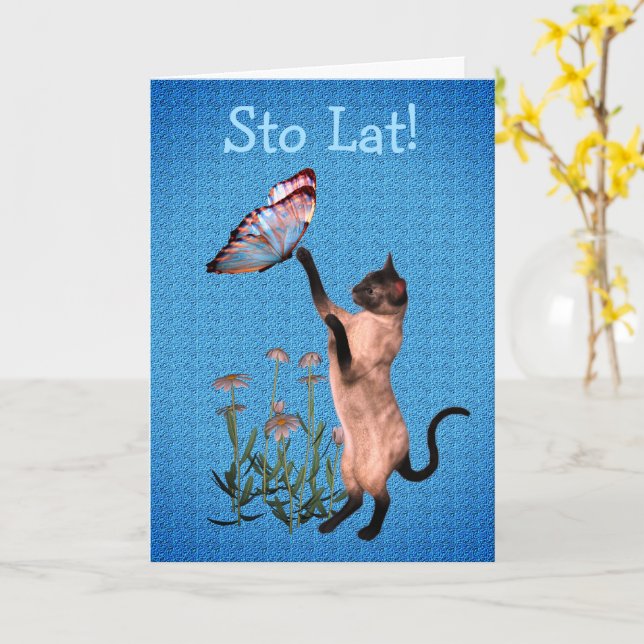 Carte Beurre de chat polonais mignon (Fleur jaune)