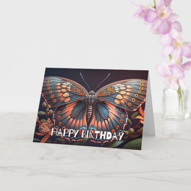 Carte Beurre de repos rustique Art Joyeux anniversaire (Orchidée)