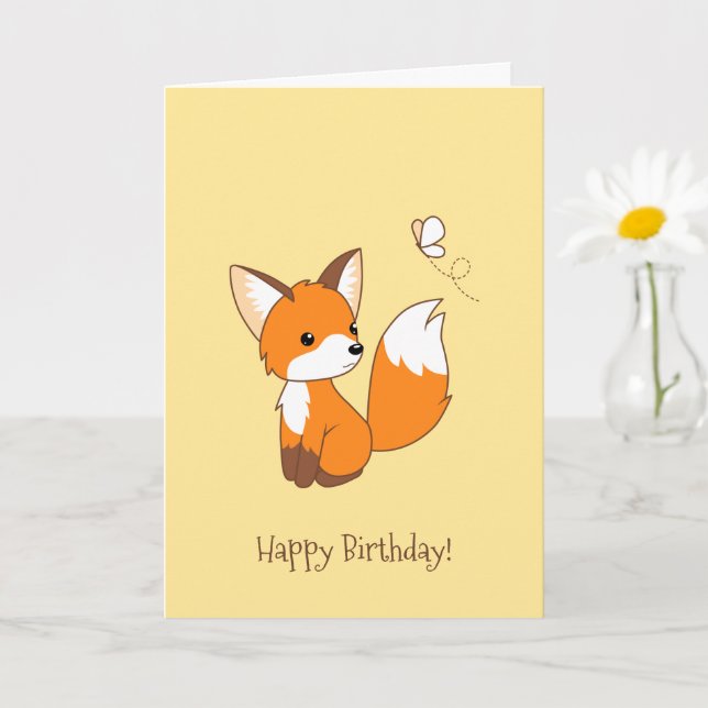 Carte Beurre de surveillance de la petite Fox mignonne A (Petite plante)
