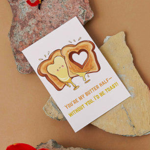 Carte Beurre grillé à la fonte mignonne Fromage Valentin