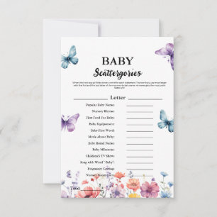 Carte Beurre-mouches bébé salissures jeu de baby shower