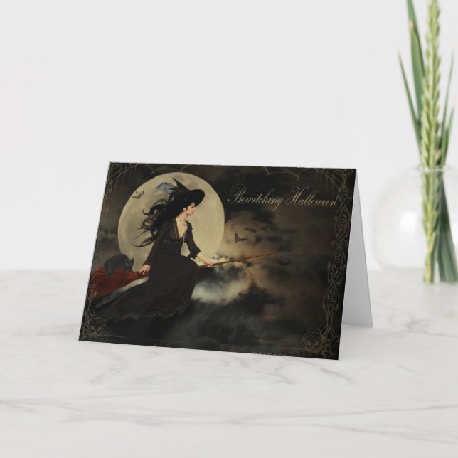 Carte Bewitching Halloween - classique Halloween sorcièr (Devant)
