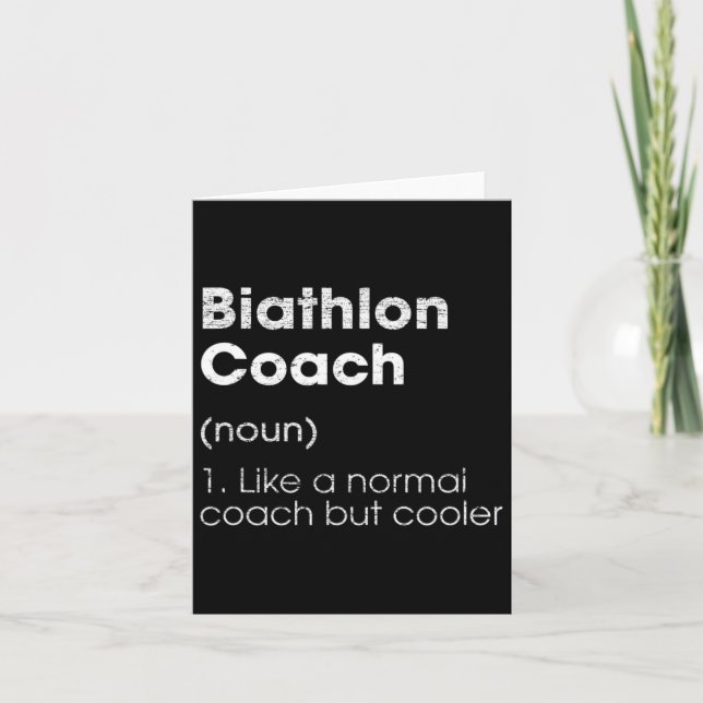 Carte Biathlon Coach Définition Funny Biathlète Humour 1 (Devant)