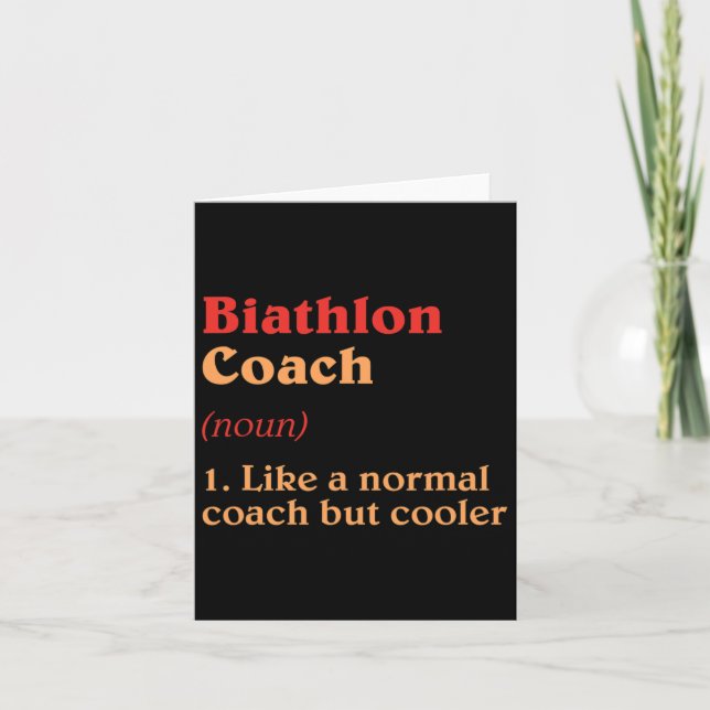 Carte Biathlon Coach Définition Funny Biathlète Humour 5 (Devant)