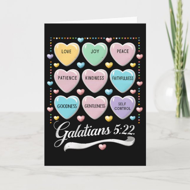 Carte Bible Chrétien Saint-Valentin Galates 5 22 Convers (Devant)
