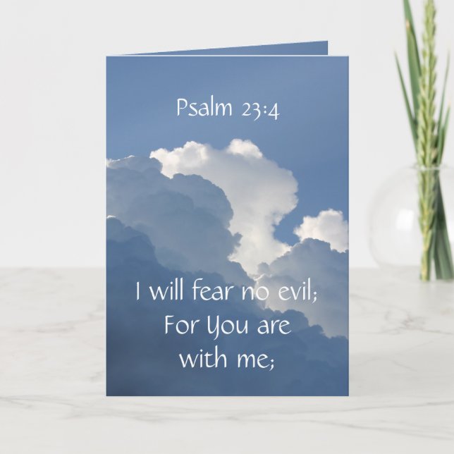 Carte Bible Scripture Psalm 23:4 Fear No Evil... (Devant)