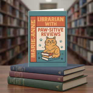 Carte Bibliothécaire avec des critiques positives - Chat