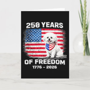Carte Bichon Frise Anniversaire 250 Ans d'Amérique 250e