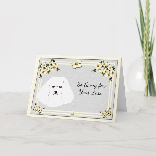 Carte Bichon Frise avec la sympathie du bois de chien (Devant)