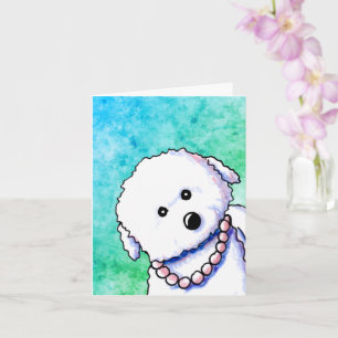 Carte Bichon In Pearls