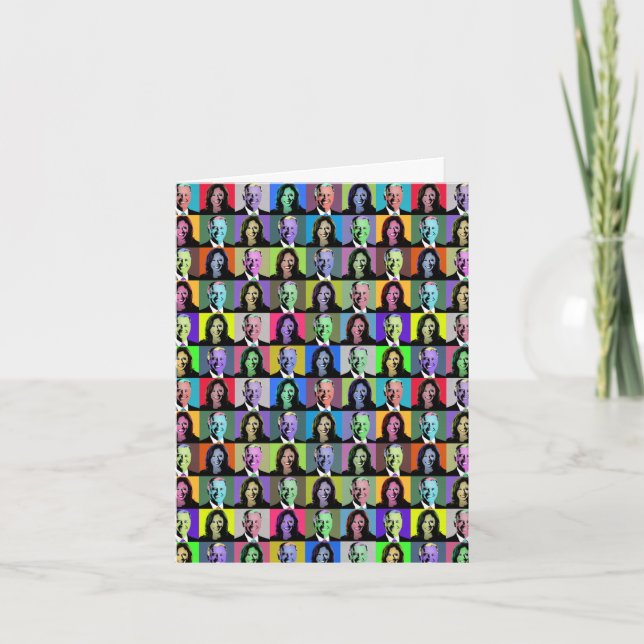 Carte Biden Harris Pop Art (36 Couleurs) (Devant)