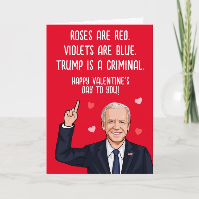 Carte Biden Valentine - Trump est un V-Day criminel (Devant)