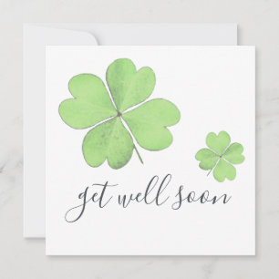 Carte Bien Bientôt Vert Quatre Feuilles Clover