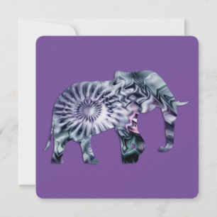 Carte Bien-être animal - Silhouette éléphante Fractale 2