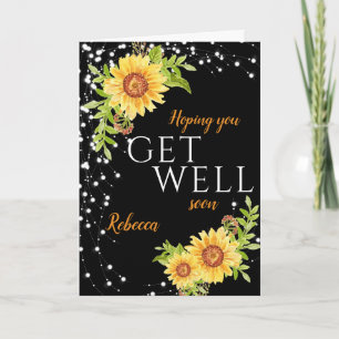 Carte Bien Floral jaune Tournesol