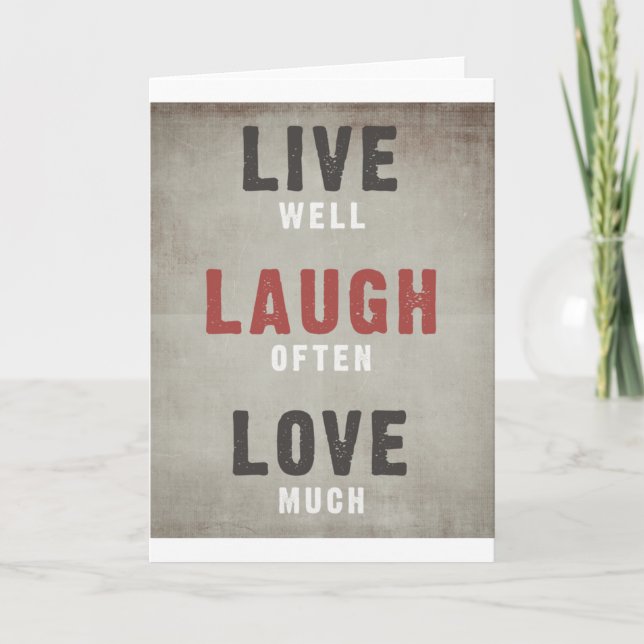Carte Bien Vivre, Rire Souvent, Aimer Beaucoup (Devant)