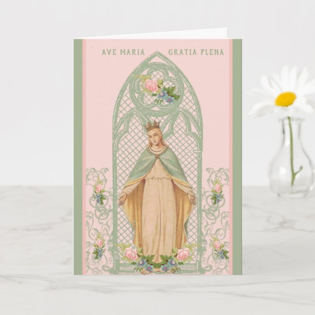 Carte Bienheureuse Vierge Marie Fête des mères catholiqu (Petite plante)
