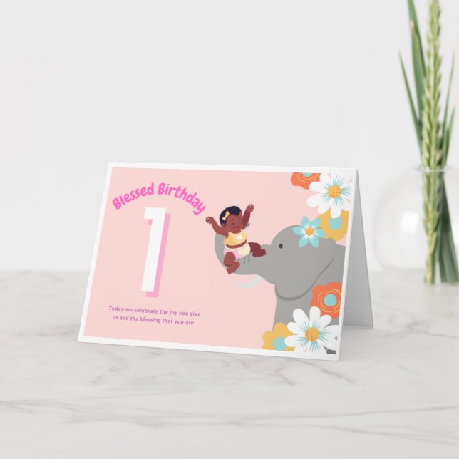 Carte Bienheureux 1er anniversaire (Devant)