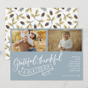 Carte Bienheureux Famille Photo Noël