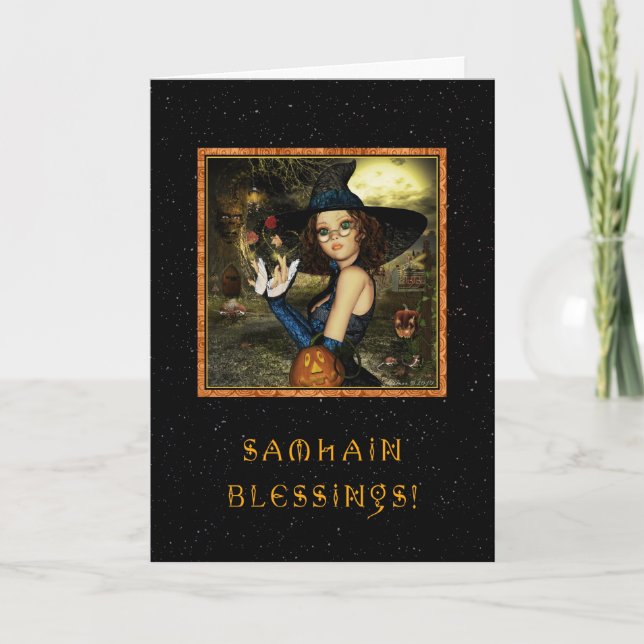 Carte Bienheureux Samhain - Étoiles De Sorcière (Devant)