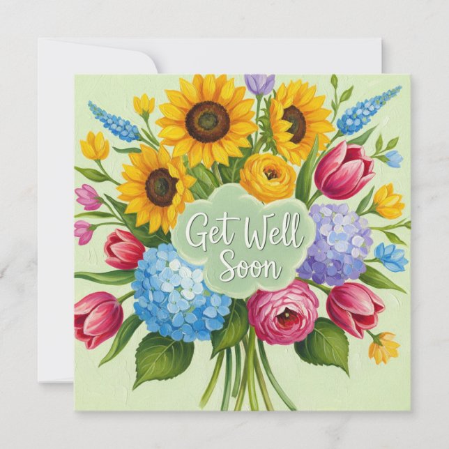 Carte Bientôt, Bouquet Floral (Devant)