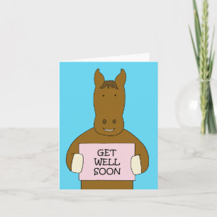 Carte Bientôt Caricature Smiling Horse