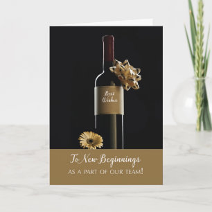 Carte Bienvenue à bord avec la bouteille de vin de l'équ