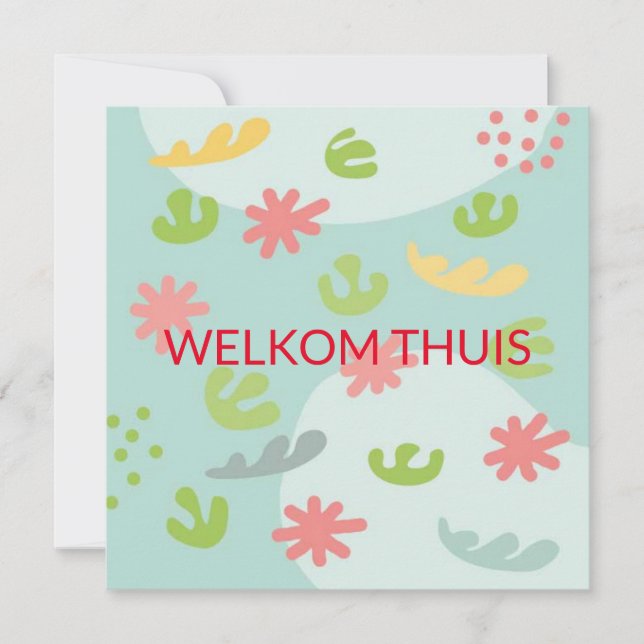 carte bienvenue à domicile fleur abstraite (Devant)