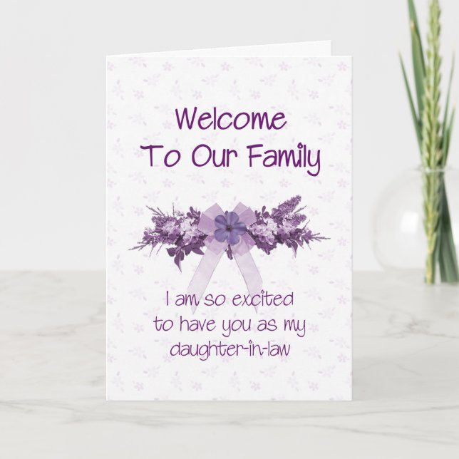Carte Bienvenue à la famille, belle-fille (Devant)