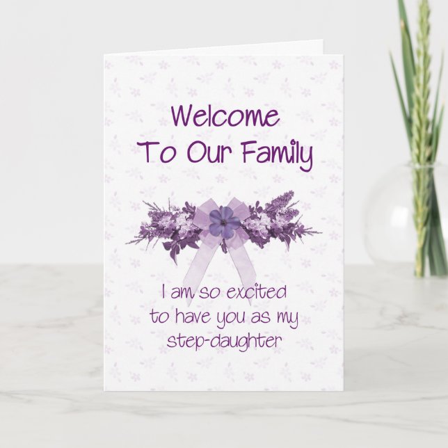 Carte Bienvenue à la famille, belle fille (Devant)
