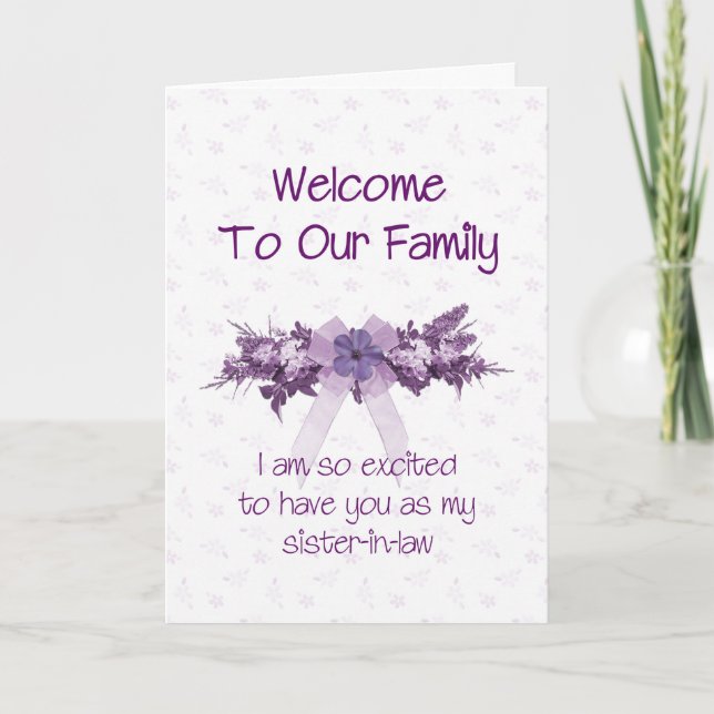 Carte Bienvenue à la famille, belle-soeur (Devant)