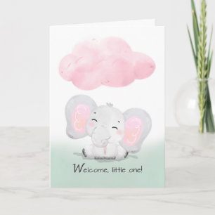 Carte Bienvenue à la famille Nouveau bébé fille adorable