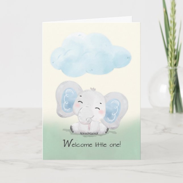 Carte Bienvenue à la famille Nouveau bébé garçon adorabl (Devant)