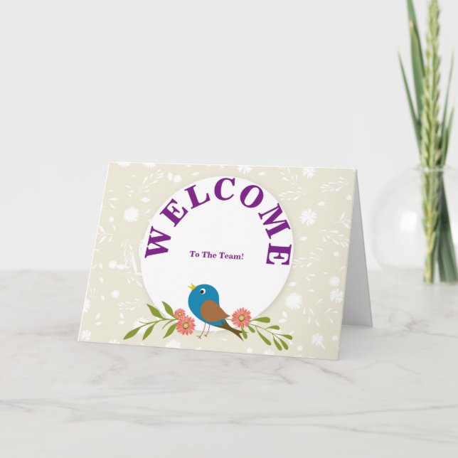 Carte Bienvenue À L'Équipe Spring Floral (Devant)