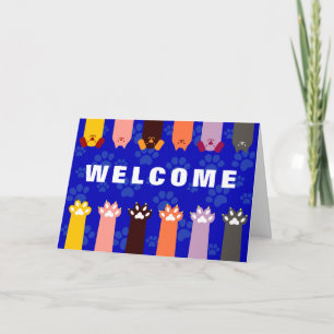 Carte Bienvenue à notre bureau Chien Chat Animaux de com