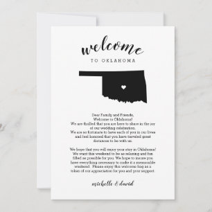 Carte Bienvenue à Oklahoma   Lettre Mariage et itinérair