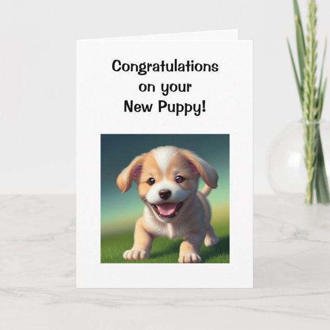 Carte Bienvenue à votre nouveau chiot ! (Devant)