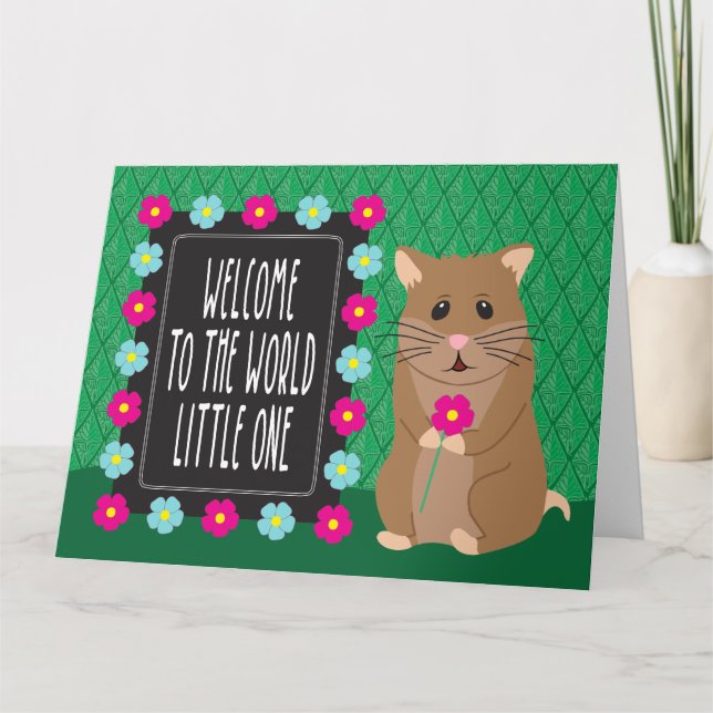 Carte Bienvenue au Monde Petit Un - Hamster (Devant)