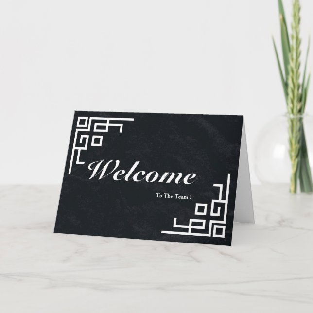 Carte Bienvenue Au Team Chalkboard Boarder (Devant)