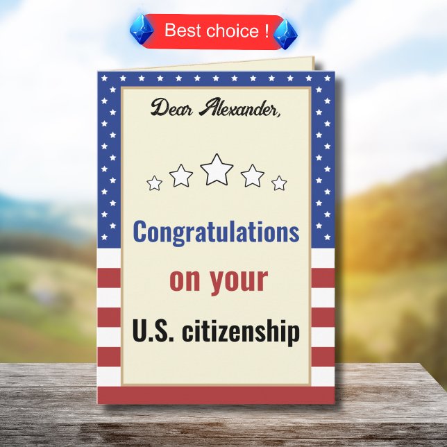 Carte Bienvenue aux États-Unis Citoyenneté Félicitations (Créateur téléchargé)
