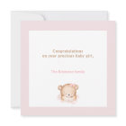 Bienvenue Baby Girl Name Personnalisé Pink Bear Ca