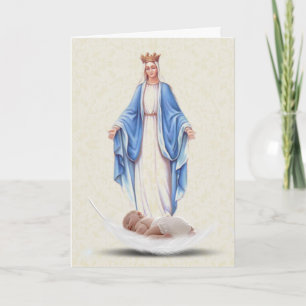 Carte Bienvenue Baptême bébé Bienheureux Vierge Marie Ca