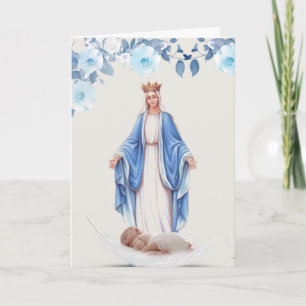 Carte Bienvenue Baptême bébé Bienheureux Vierge Marie Ca