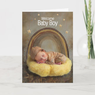 Carte Bienvenue bébé garçon