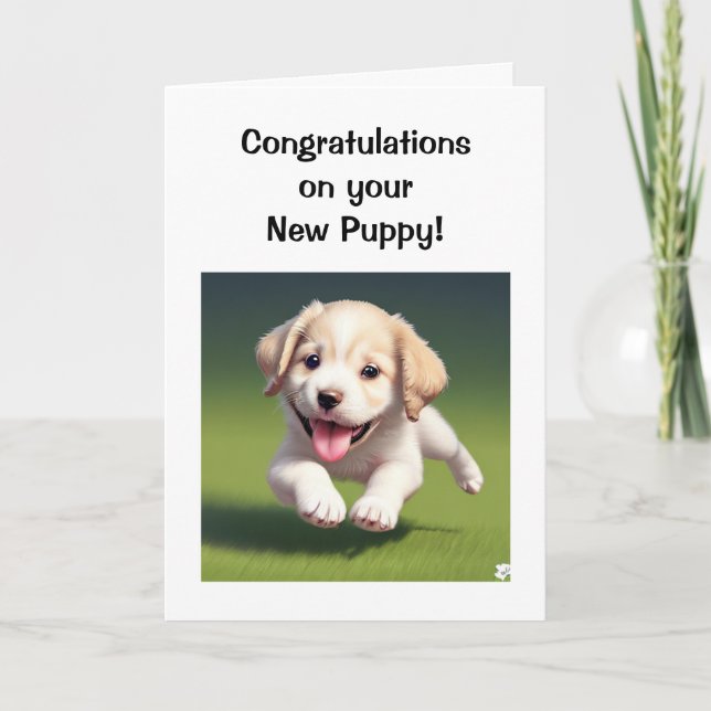 Carte Bienvenue chez votre nouveau chiot (Devant)