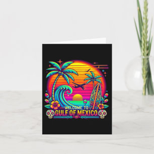 Carte Bienvenue Dans Le Golfe Du Mexique Retro Beach Sur