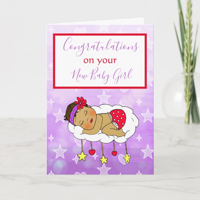 Carte Bienvenue dans le monde de la nouvelle Baby Girl E (Devant)